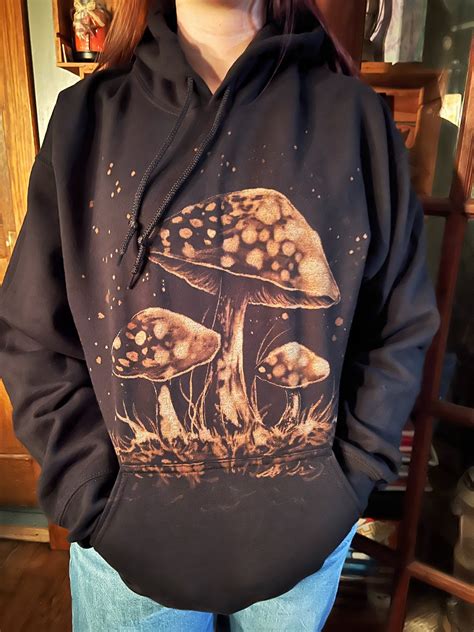 MADE TO ORDER Hand Painted Bleach Hoodie Mushrooms - Etsy
