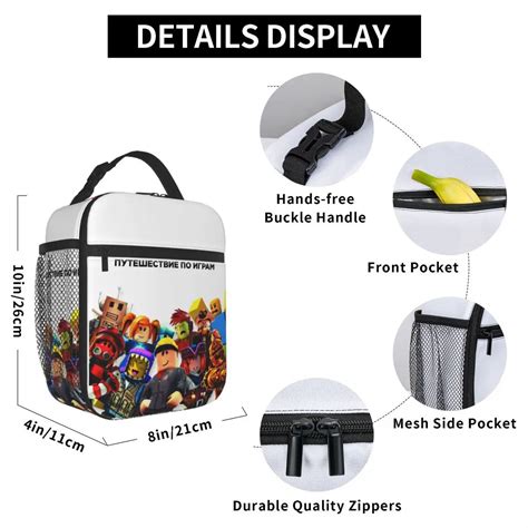 Robloxs Play Games Lunch Box Insulated Bag Leakproof Cooler for School ...
