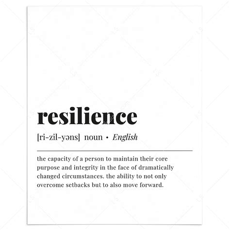 Resilience Definition Print | Motivational Wall Art | Digital Download ...