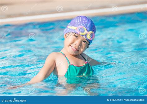 Little Cute Asian Girl on Bikini Suit Stock Image - Image of young ...