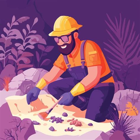Vibrant vector archaeologist character illustration vector illustration ...