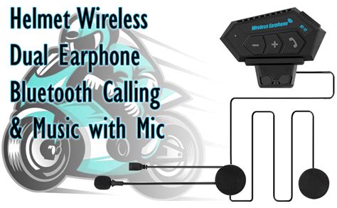 Cubonic BT12 On-Ear Helmet Wireless Dual Earphone Bluetooth Calling and ...