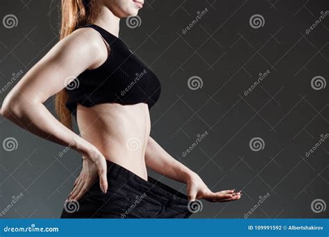 Woman in Big Jeans, Slimming, Fitness Stock Photo - Image of lifestyle ...