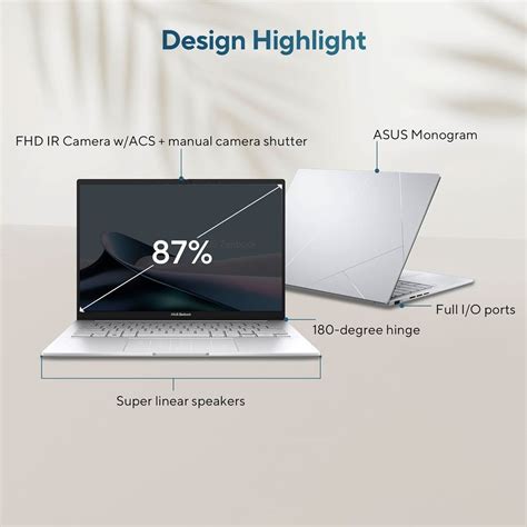 ASUS ZENBOOK 14, INTEL CORE ULTRA 7, 14 INCH 3K OLED 16:10 120 HZ, THI ...