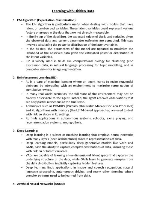 Ai 4 unit - ai and ml notes - Learning with Hidden Data EM Algorithm ...