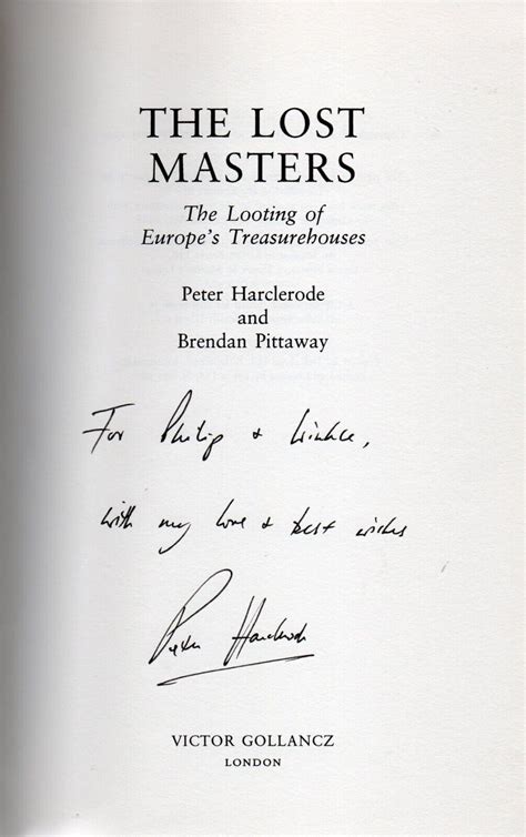 Peter Harclerode SIGNED The Lost Masters Brendan | Ubuy India