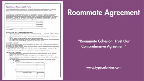 Free Printable Roommate Agreement Templates [Word, PDF]