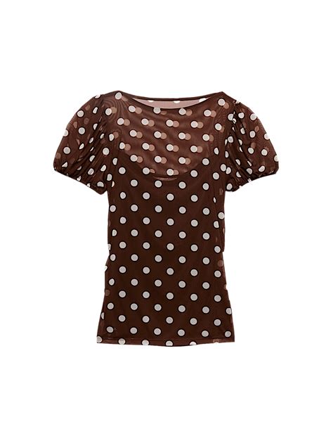 Buy Mesh Polka Dot Fitted Top at Marks & Spencer