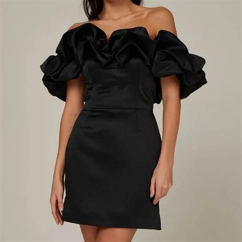Allie Mini Dress | Ruffled Off-Shoulder Neckline | Qorsage Fashion