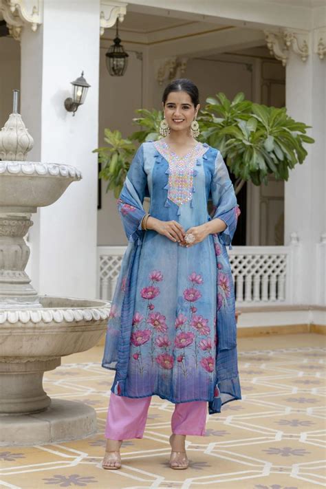 Premium shiffon Anarkali suit set– Aashvi Couture