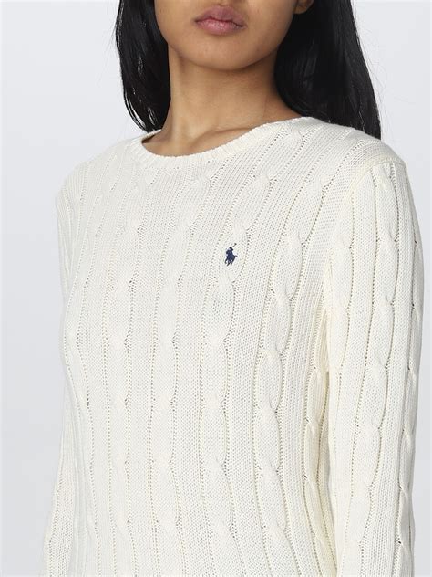 POLO RALPH LAUREN: sweater for woman - Cream | Polo Ralph Lauren ...