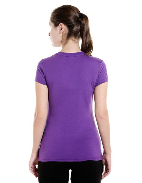 Bodyactive Women Purple V Neck Tee-ts14-pur | Ts14-pur | Bodyactive