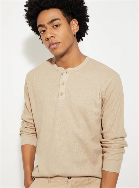 Buy URB_N Men Ribbed Henley T-shirt Online at just Rs. 799.0 ...