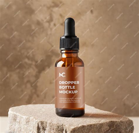 Amber Jar And Dropper Mockup Psd