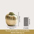Metal Flower Vase Gold | Hammered
