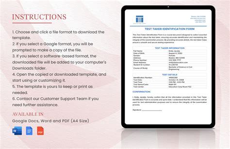 Image result for Identification Sample Test Format