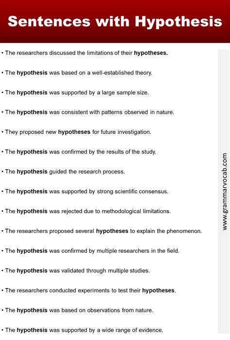 Examples of “Hypothesis” In A Sentence - GrammarVocab