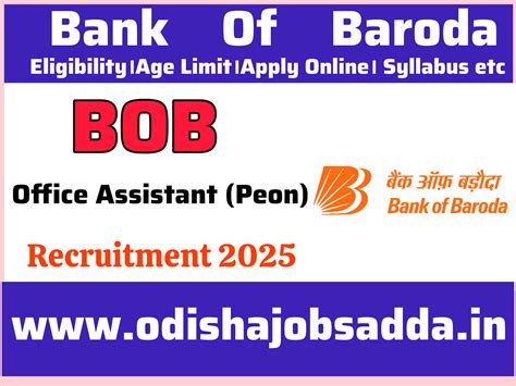 Bank Of Baroda Office Assistant Recruitment 2025 ! Apply Online For 500 ...