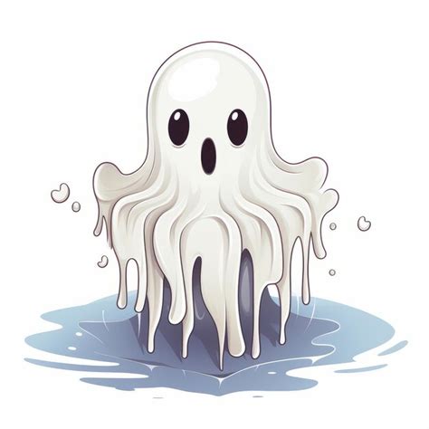 Charming and playful ghostly delight in cartoon fusion on a clean ...