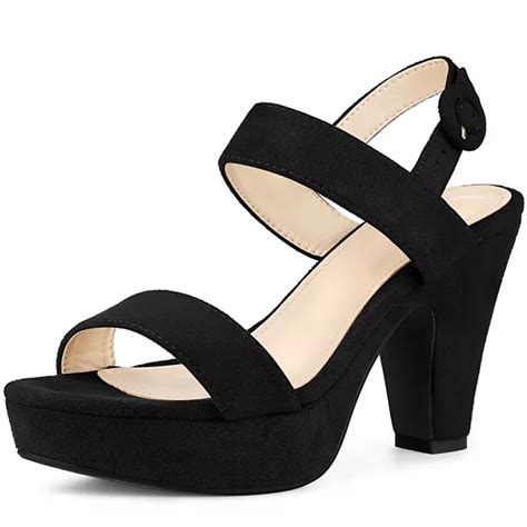 Platform Slingback Block Heeled Sandals for Women