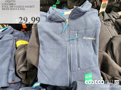 1526759 COLUMBIA FULL ZIP FLEECE JACKET MENS SIZES S XXL 29 99 - Costco East Fan Blog