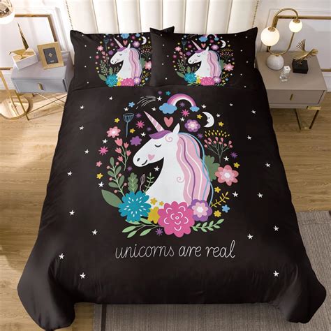 Buy Sleepwish Unicorn Bedding Sets 3 Piece Flower Bedding Set Cartoon ...