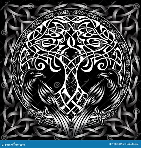 Odin`s Celtic Raven stock vector. Illustration of logo - 193459096