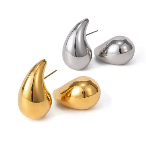 Stainless Steel Water Drop Fashion Hollow Stud Earrings - TikTok Shop
