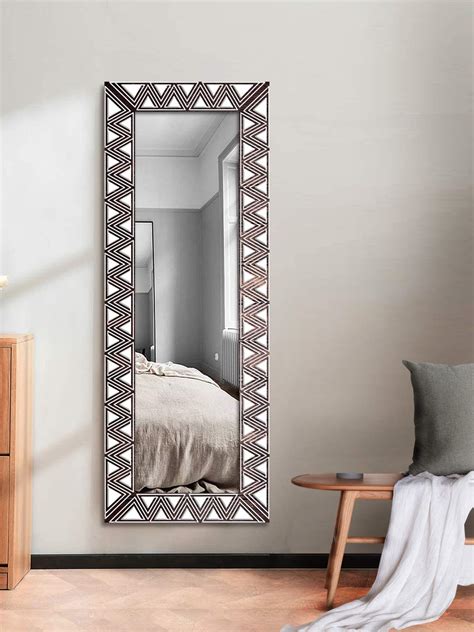 Buy 999STORE Printed Bedroom Mirrors Full Wall Mirrors Zigzag Pattren ...