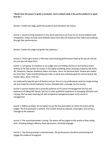 Image result for Anchor Script Example