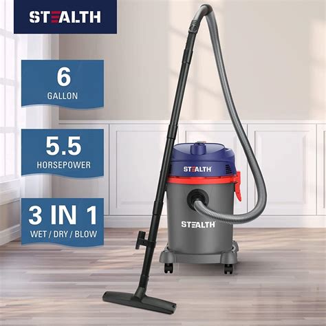 Buy Stealth 6 Gallon Wet Dry Vacuum, Powerful 5.5 Horsepower Motor, 3 ...
