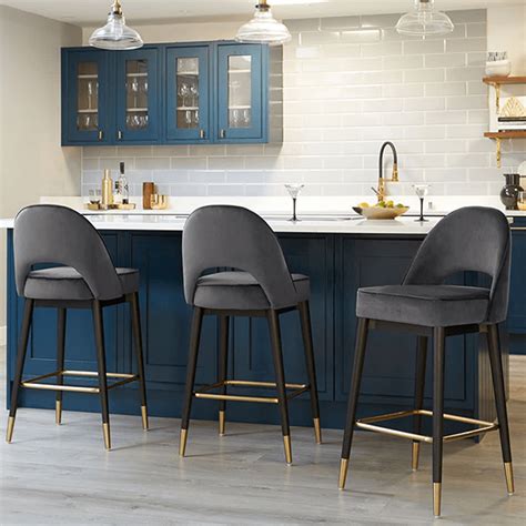 Velvet Noir Bar Stool – Decorporium