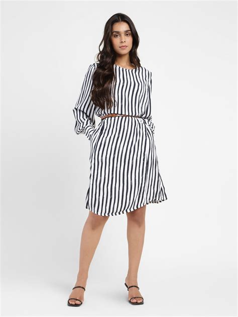 Women's Striped Round Neck Dress – Levis India Store