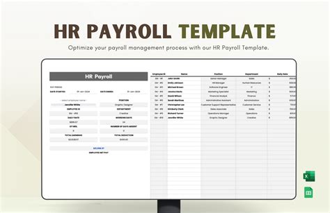 Payroll Template in Excel, Google Sheets - Download | Template.net
