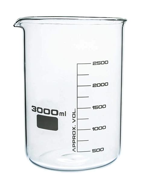 BOROSILICATE GLASS BEAKER 5 UNIT. CAPACITY 3000ML EACH BEAKER : Amazon ...