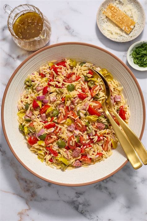 Italian Orzo Salad with Tangy Italian Dressing - Crumb Top Baking