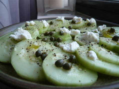 Jaws Wired Shut: Salad #40: Slice cucumber and top with capers,...