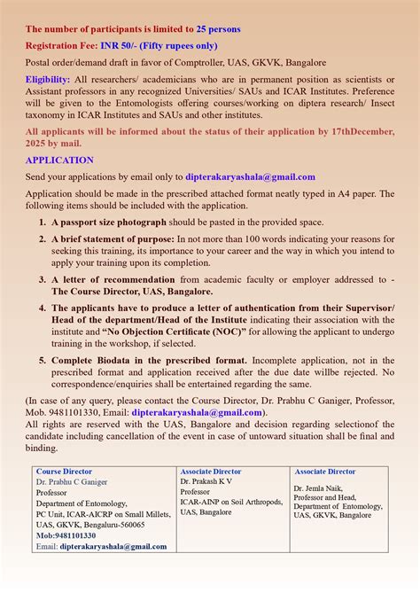 ICAR sponsored a short course Dipteran Bio-Systematics - University of ...