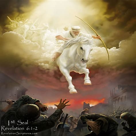 First Seal of Revelation 6:2: Jesus on a White Horse