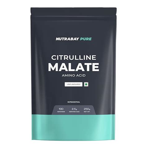 Nutrabay Pure 100% Citrulline Malate Powder 2500mg per Serving - Boosts ...
