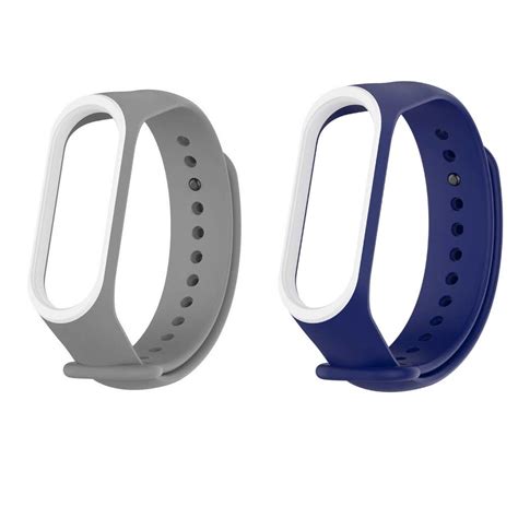 Strap for Mi Band 3 / Mi Band 4 Dual Color Silicone Replacement Strap ...