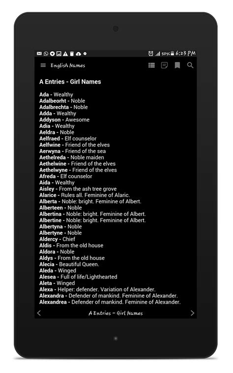 English Names and Meanings - App on Amazon Appstore