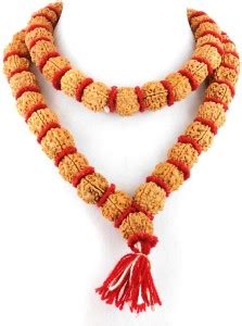 numeroastro Natural & Original 5 Mukhi Rudraksha Kantha Mala Big Beads ...
