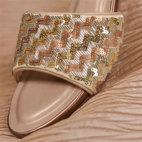 Diva Indo-western Heels | Golden Beaded Sandals for Occasions ...