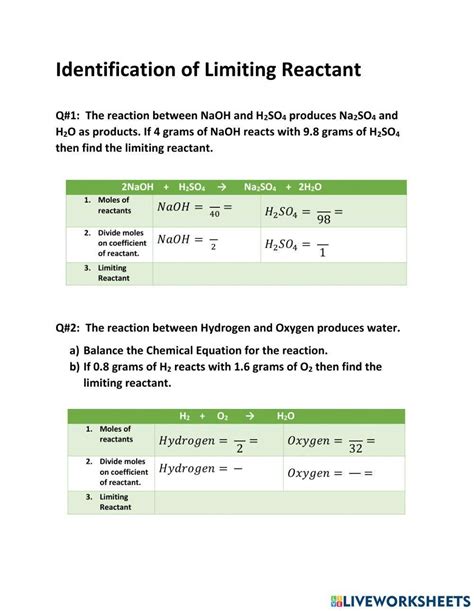 Limiting Reactant Explained 的图像结果