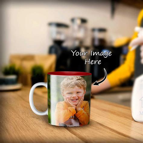 Personalized Red Inner Color Photo Mug - Love Craft Gift - love craft gift