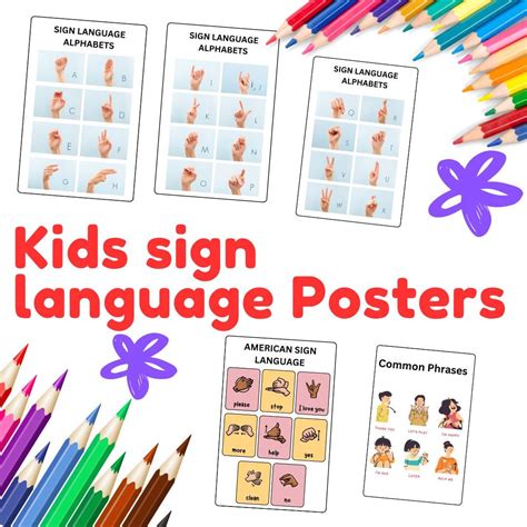 Sign Language Posters: Educational Homeschool Prints (7 Pages) (digital ...