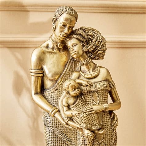 Buy Jaguar Hedi Polyresin African Couple with Baby Figurine from Home ...
