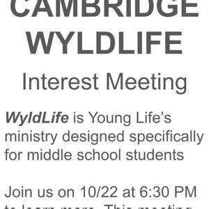 Cambridge WyldLife Interest Meeting, 130 N 7th St, Cambridge, OH 43725 ...