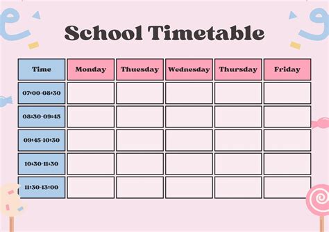 Elementary Education - 1 To 5th - Class Time Table 2025 - 2026 ~ Agri Info